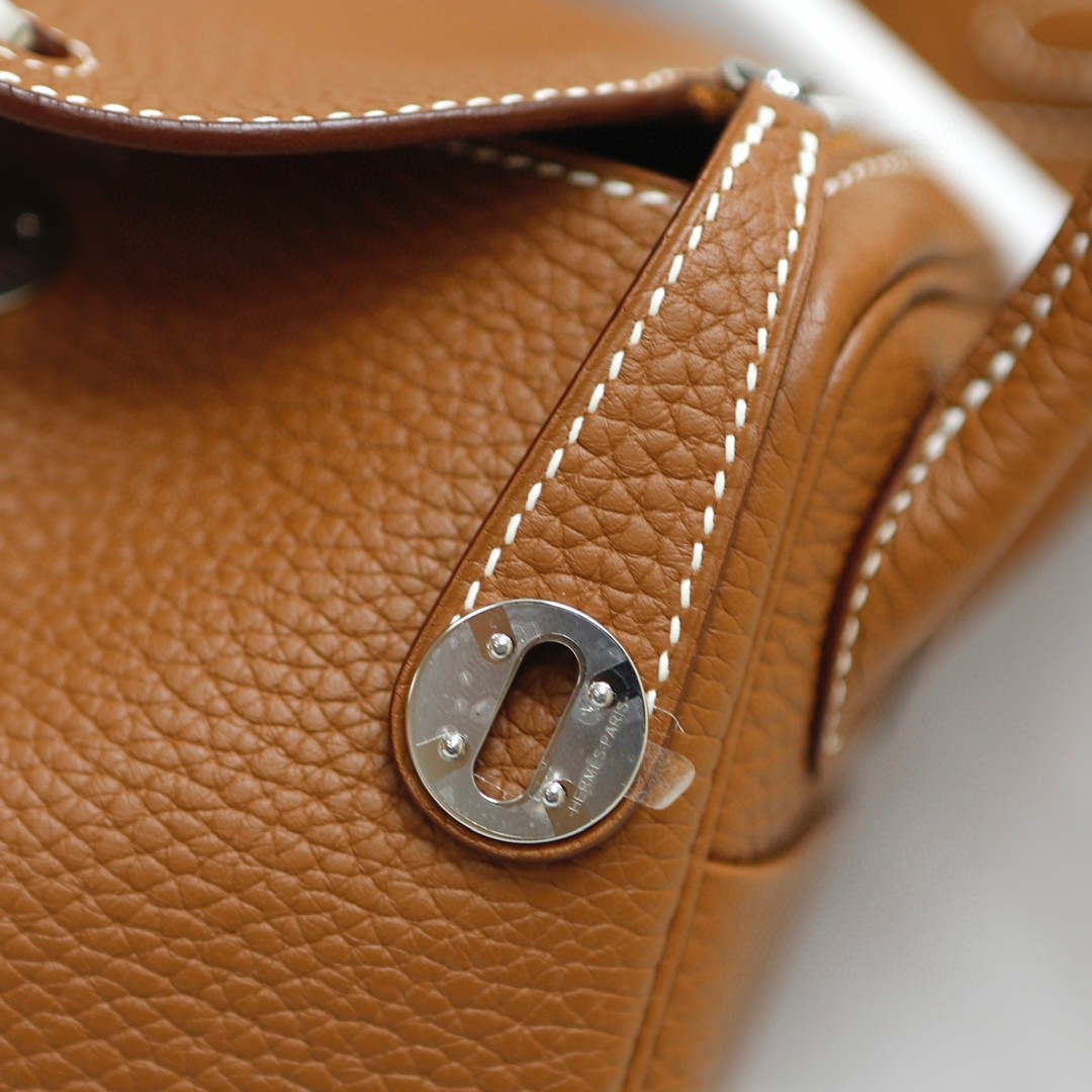Hermès（爱马仕）Mini lindy 迷你琳迪包 Togo皮 ck37 金棕色 Gold 银扣 Phw 20cm 顶级手缝