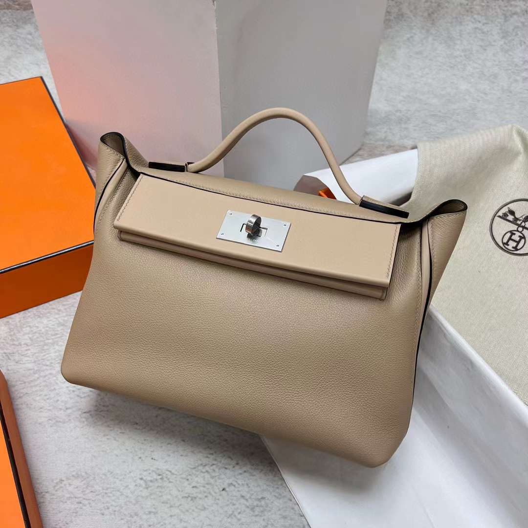 Hermès（爱马仕）Kelly 2424 Maurice 拼 Swift S2 风衣灰 银扣 29cm 全手工蜡线缝制 Phw