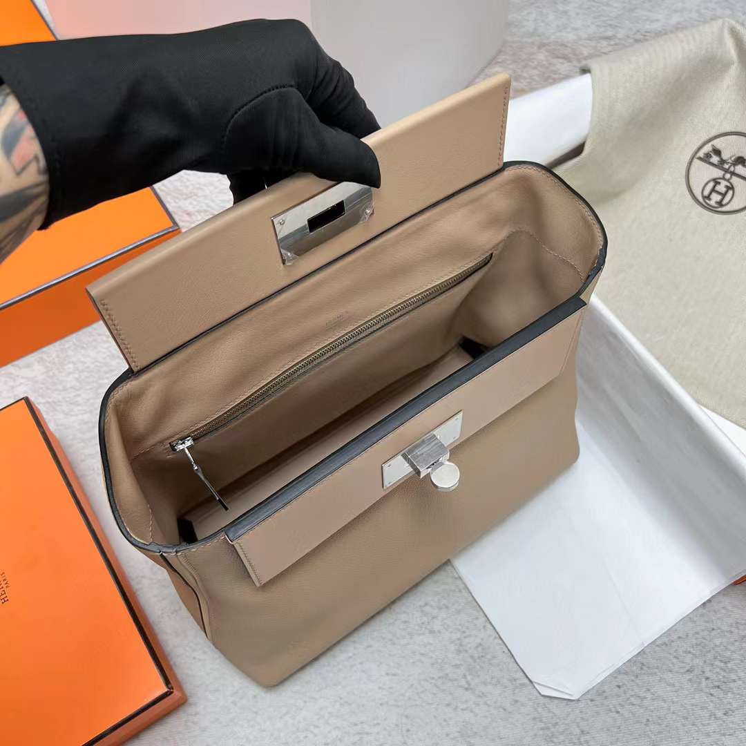 Hermès（爱马仕）Kelly 2424 Maurice 拼 Swift S2 风衣灰 银扣 29cm 全手工蜡线缝制 Phw