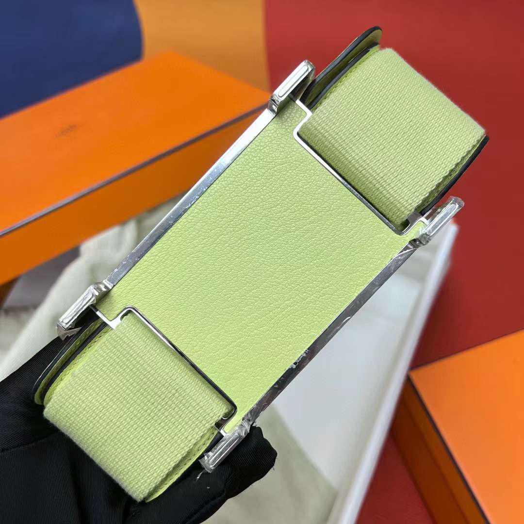 Hermès（爱马仕）Geta 木屐包 Chevre 进口山羊皮 R9 嫩芽黄 银扣 20cm 全手工蜡线缝制 Phw