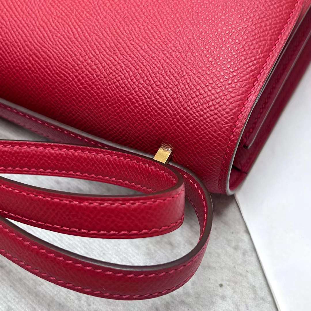 Hermès（爱马仕）Constance 空姐包 Epsom Q5 国旗红 金扣 19cm 全手工蜡线缝制 Ghw
