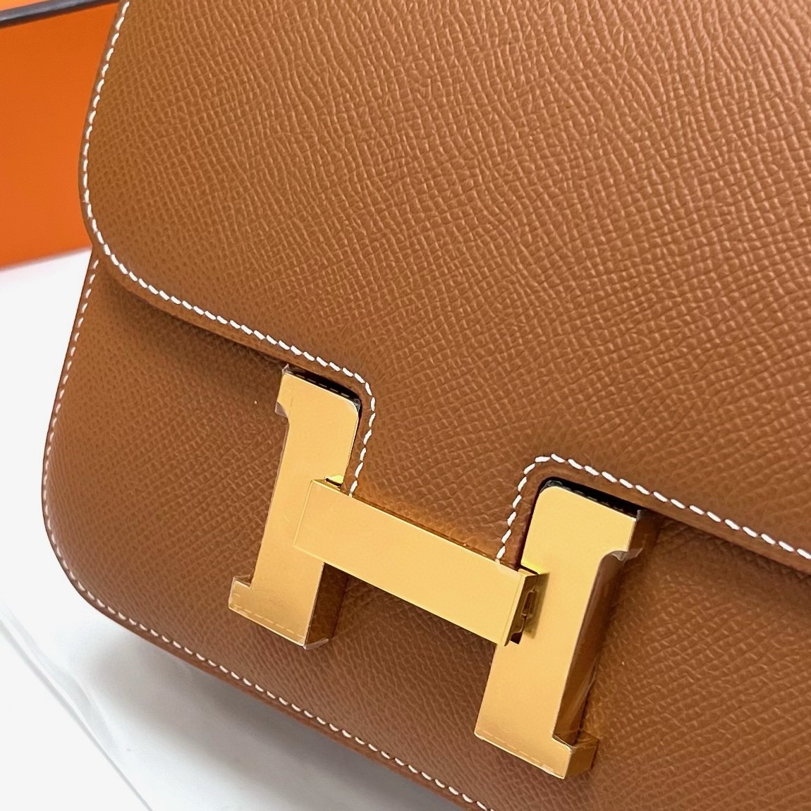 Hermès（爱马仕）Constance 空姐包 Epsom 掌纹皮 ck37 金棕色 Gold 金扣 GHW 18cm 顶级手缝