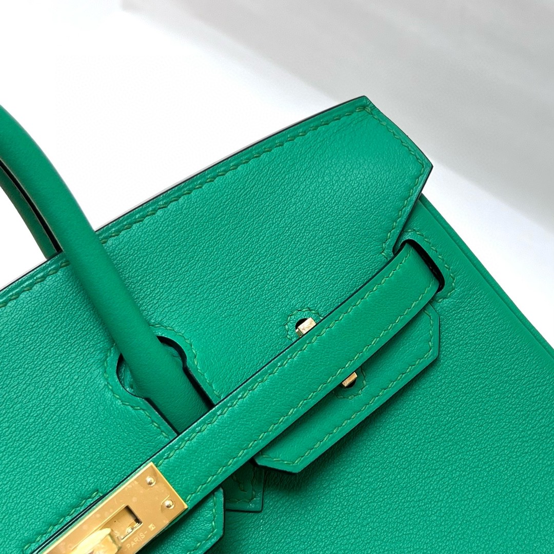 Hermès（爱马仕）Birkin 铂金包 Swift U4 丝绒绿 金扣 GHW 25cm 顶级手缝
