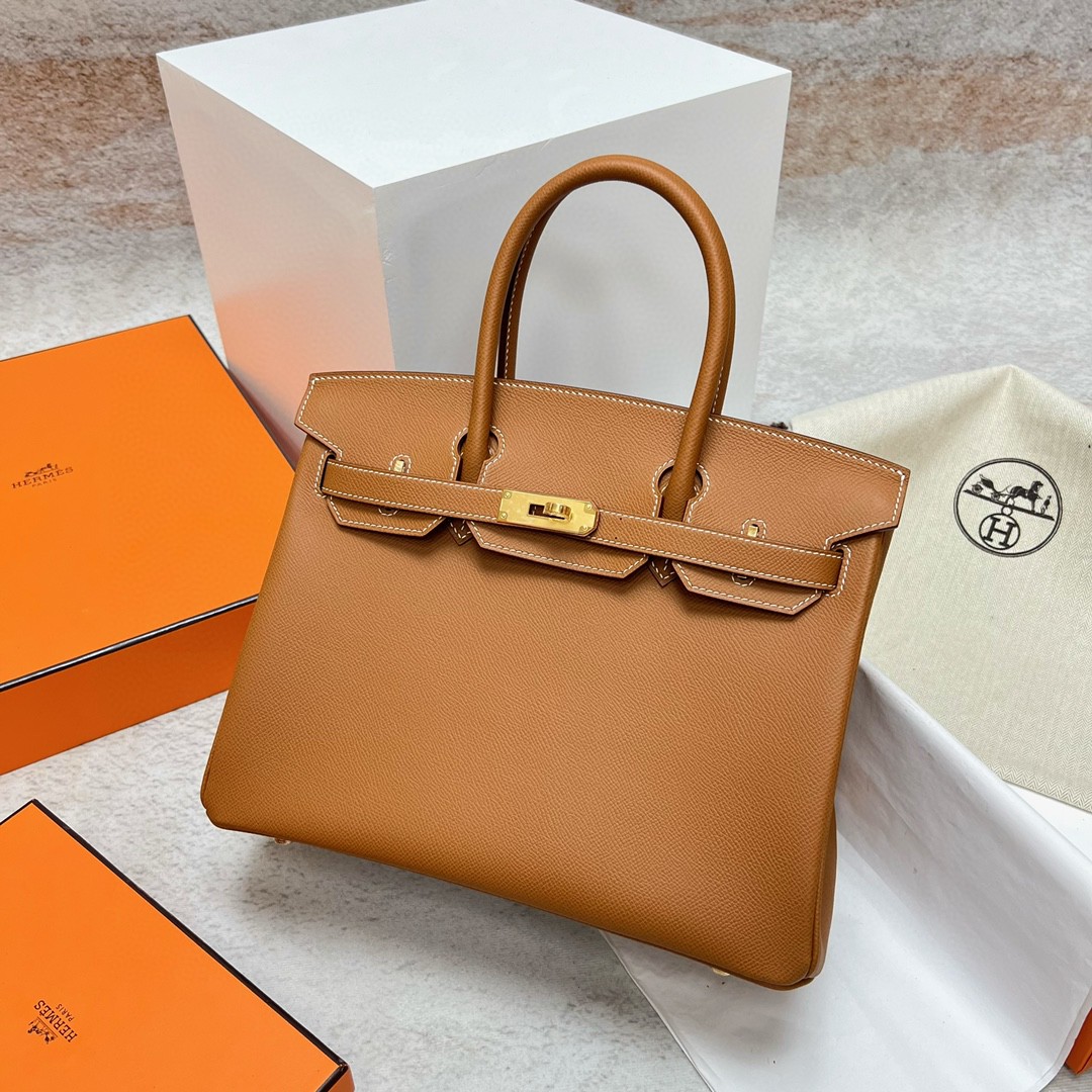 Hermès（爱马仕）Birkin 铂金包 Epsom 原厂掌纹皮 ck37 金棕色 Gold 金扣 GHW 30cm