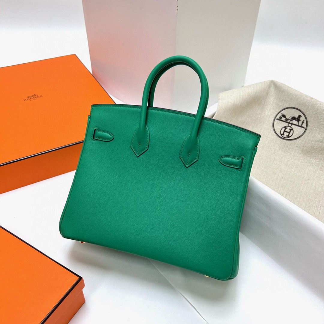 Hermès（爱马仕）Birkin 铂金包 Swift U4 丝绒绿 金扣 GHW 25cm 顶级手缝