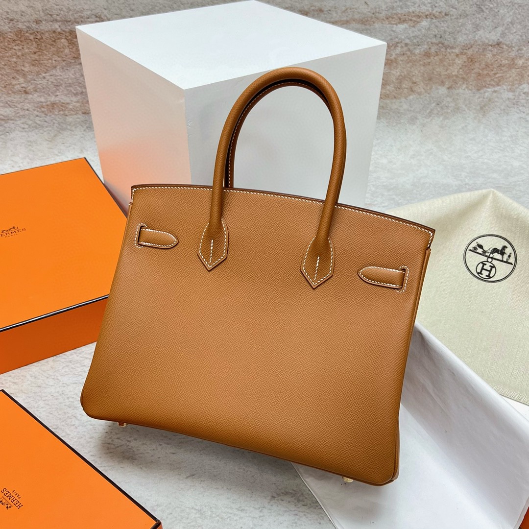 Hermès（爱马仕）Birkin 铂金包 Epsom 原厂掌纹皮 ck37 金棕色 Gold 金扣 GHW 30cm