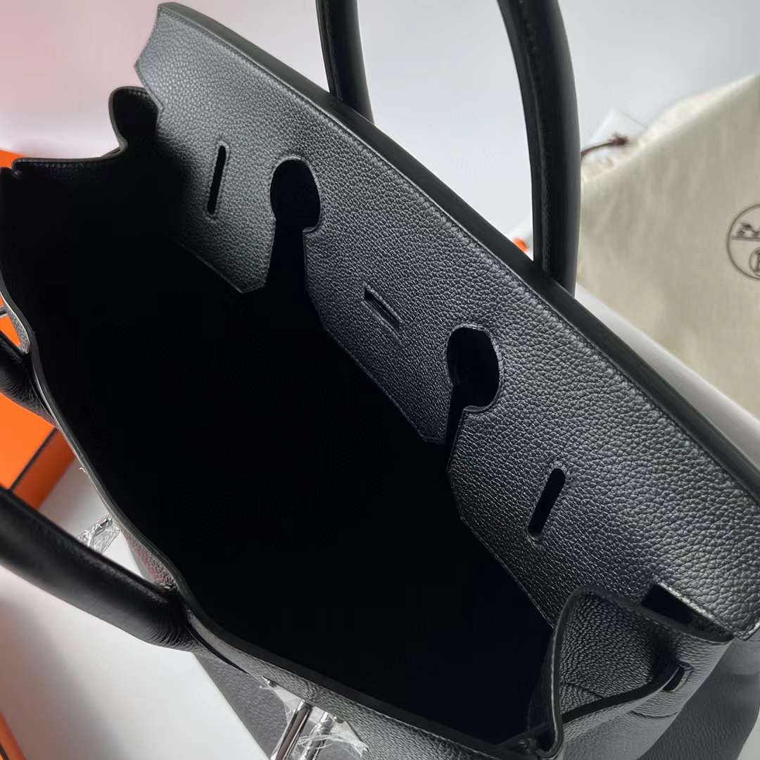 Hermès（爱马仕）Hac Togo皮 Ck89 黑色 银扣 40cm 全手工蜡线缝制 Phw