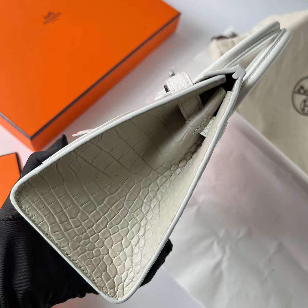 Hermès（爱马仕）Birkin 小房子 白色 银扣 20cm 全手工蜡线缝制 Phw