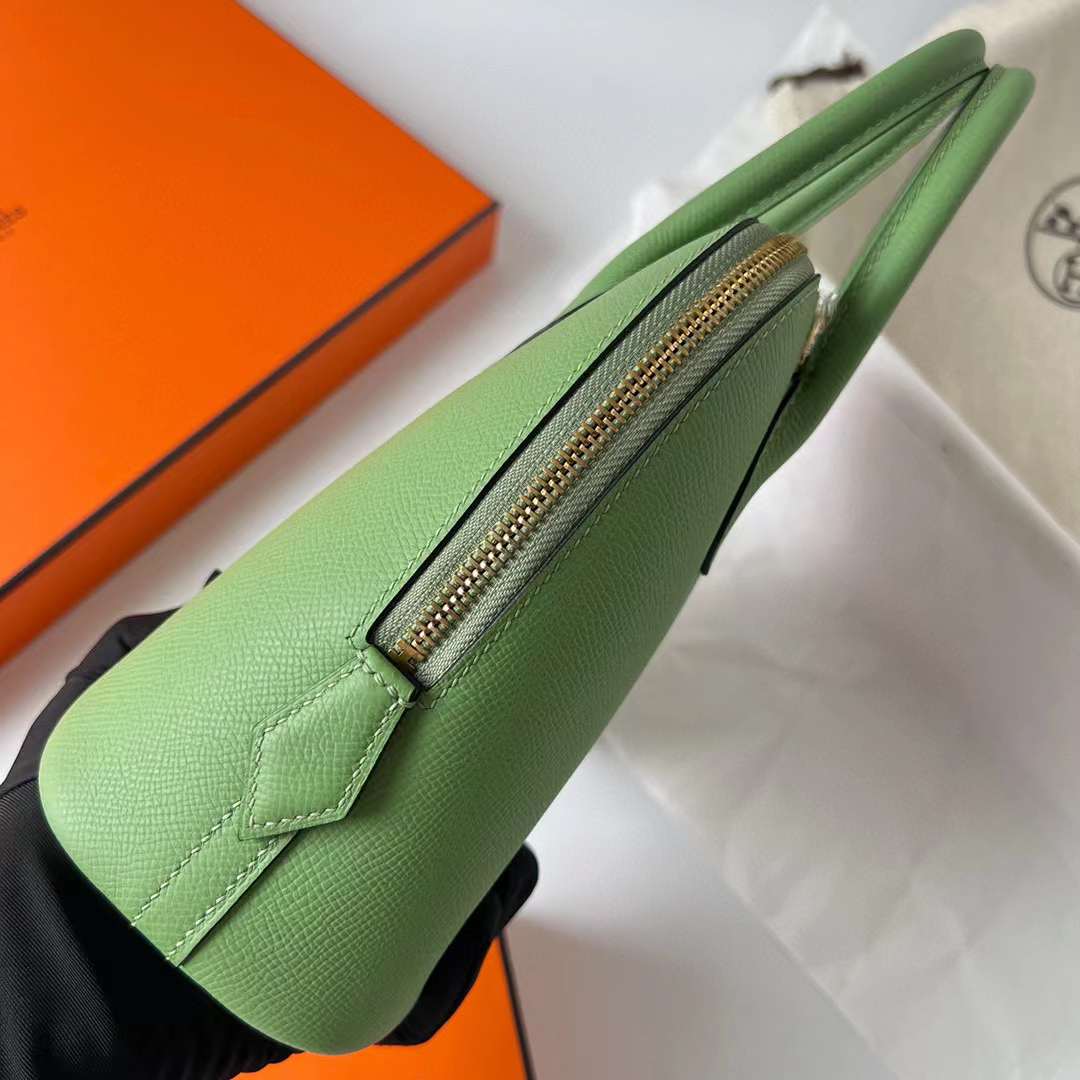 Hermès（爱马仕）Bolide 保龄球包 Epsom I3 牛油果绿 金扣 25cm 全手工蜡线缝制 Ghw