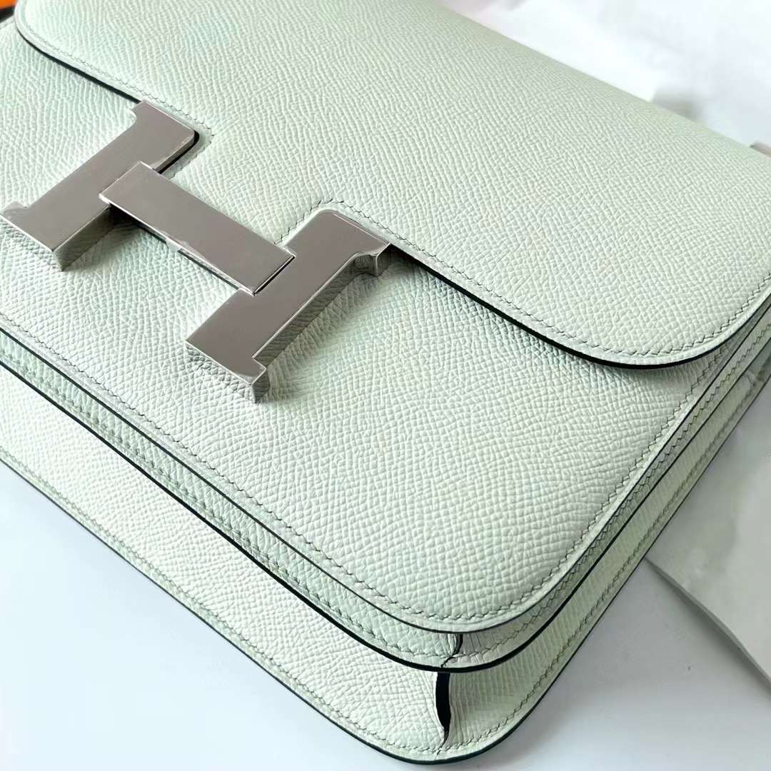 Hermès（爱马仕）Constance 康斯坦斯 Epsom 0S 气泡绿 银扣 24cm 全手工蜡线缝制 Phw