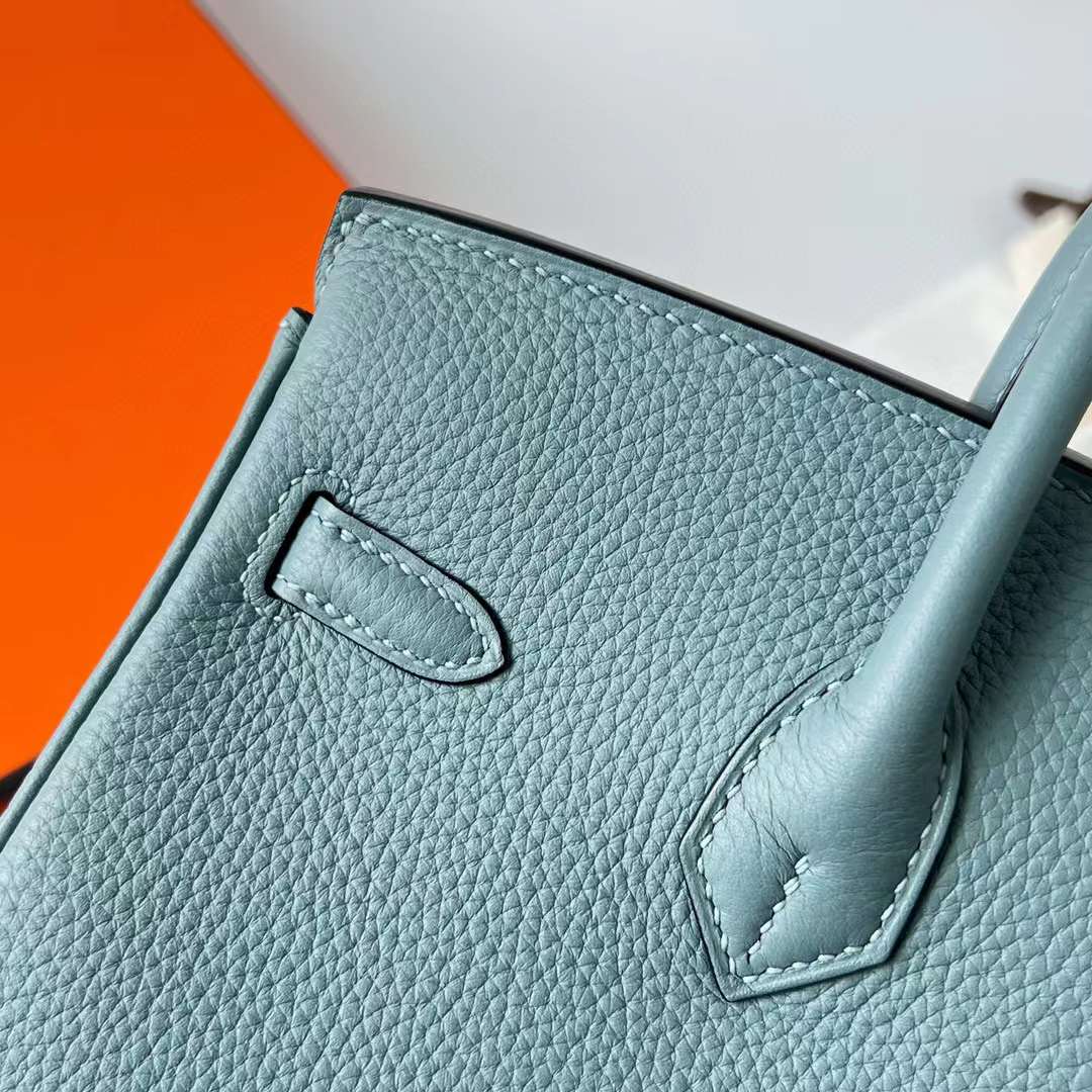 Hermès（爱马仕）Birkin 铂金包 Togo 顶级小牛皮 7G 天青色 金扣 25cm 全手工蜡线缝制 Ghw