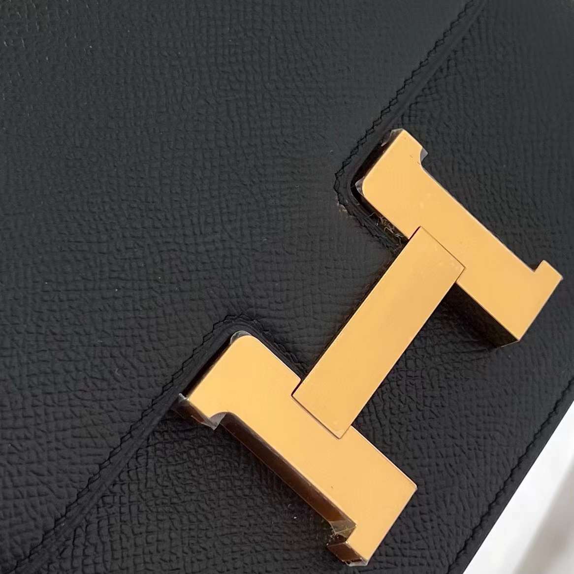 Hermès（爱马仕）Constance 康斯坦斯 Epsom Ck89 黑色 金扣 19cm 全手工蜡线缝制 Ghw