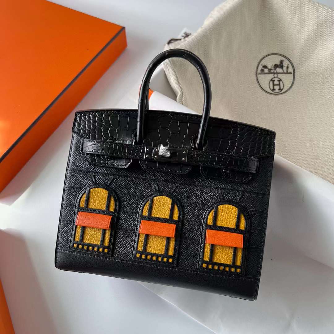 Hermès（爱马仕）Birkin 小房子 So Black 黑色 全手工蜡线缝制 黑扣 20cm
