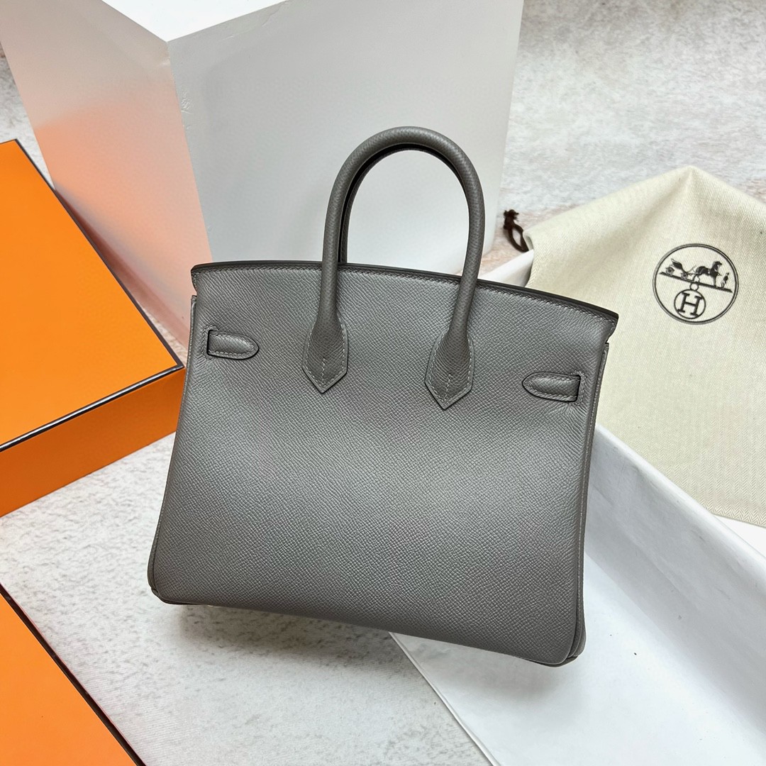 Hermès（爱马仕）Birkin 铂金包 Epsom 掌纹皮 0L 积雨云灰 grey meyer  金扣 GHW 25cm 顶级手缝