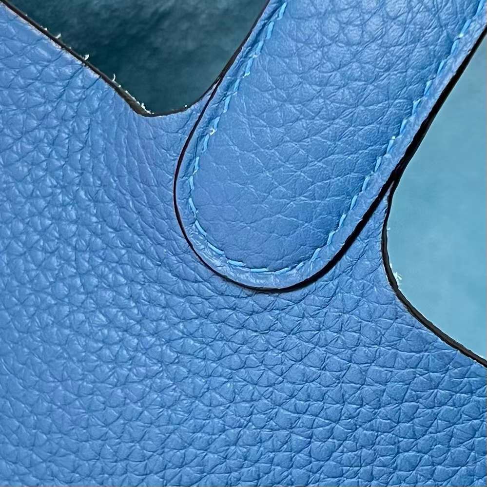 Hermès（爱马仕）Picotin 菜篮子 Clemence（御用原厂进口tc皮）7Q 希腊蓝 银扣 22cm 全手工蜡线缝制 Phw