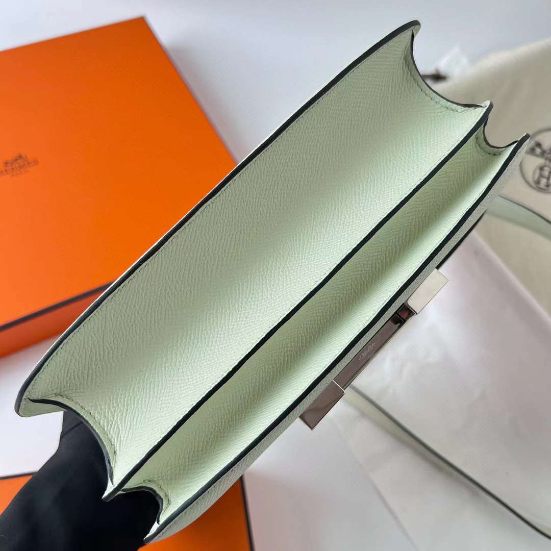 Hermès（爱马仕）Constance 康斯坦斯 Epsom 0S 气泡绿 银扣 24cm 全手工蜡线缝制 Phw