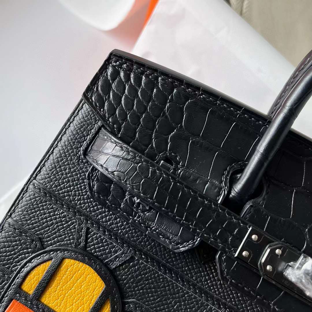 Hermès（爱马仕）Birkin 小房子 So Black 黑色 全手工蜡线缝制 黑扣 20cm