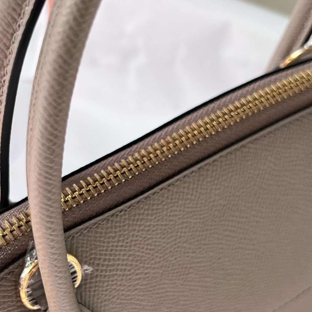 Hermès（爱马仕）Bolide 保龄球包 Epsom M8 沥青灰 金扣 27cm 全手工蜡线缝制 Ghw
