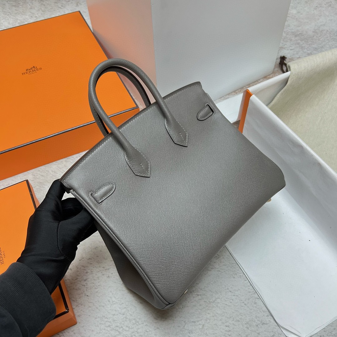 Hermès（爱马仕）Birkin 铂金包 Epsom 掌纹皮 0L 积雨云灰 grey meyer  金扣 GHW 25cm 顶级手缝