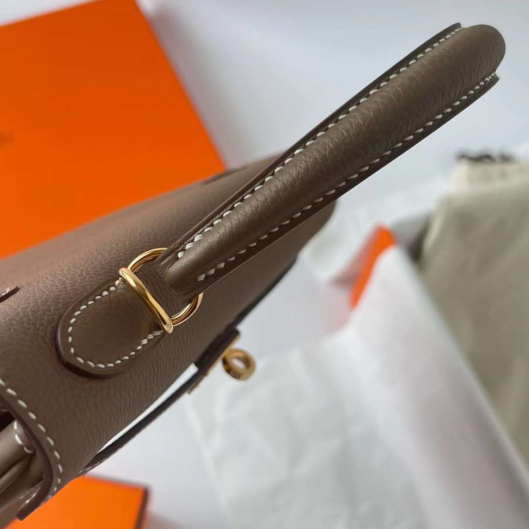 Hermès（爱马仕）Kelly 凯莉包 Togo皮 Ck18 大象灰 金扣 25cm 全手工蜡线缝制 Ghw