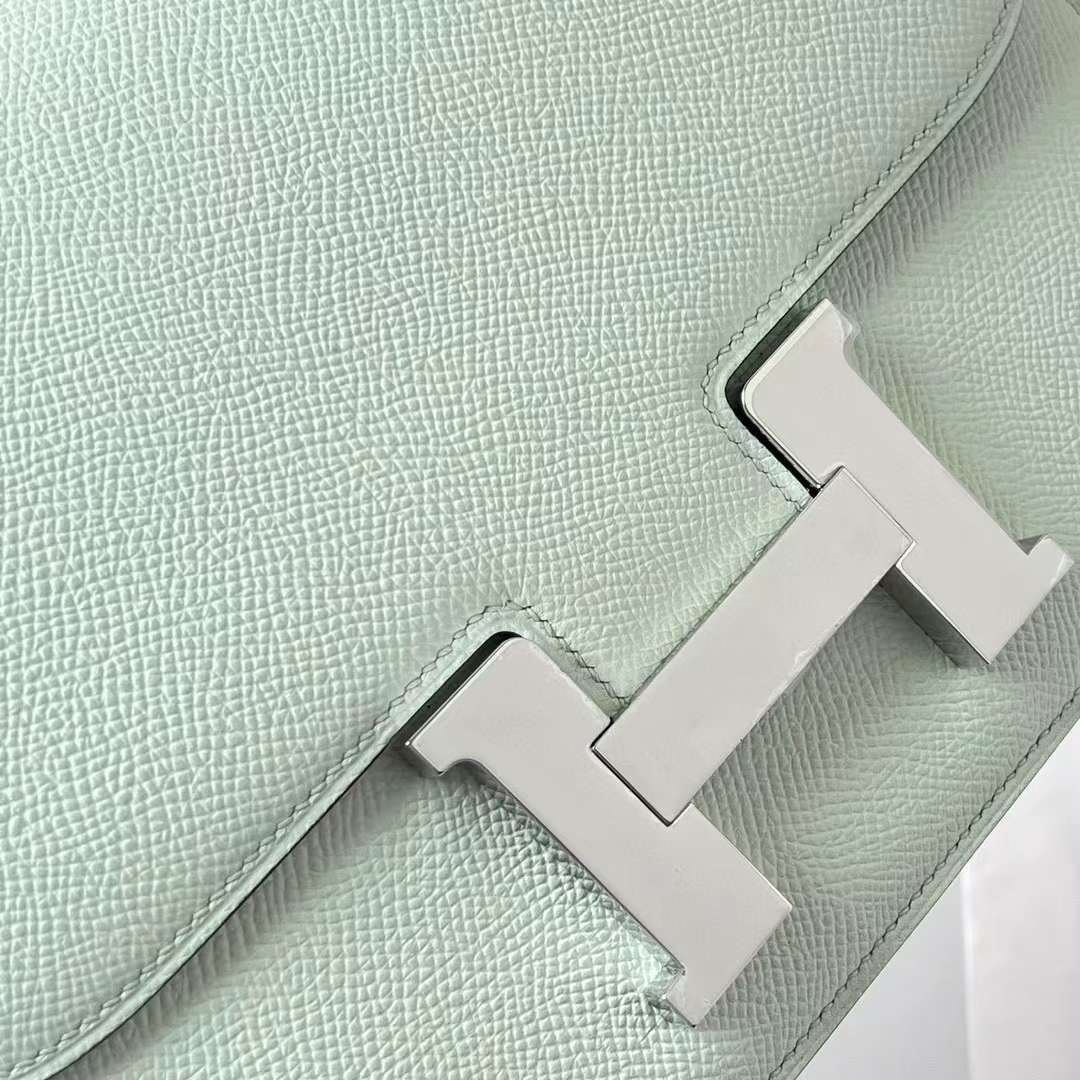 Hermès（爱马仕）Constance 康斯坦斯 Epsom 0S 气泡绿 银扣 24cm 全手工蜡线缝制 Phw