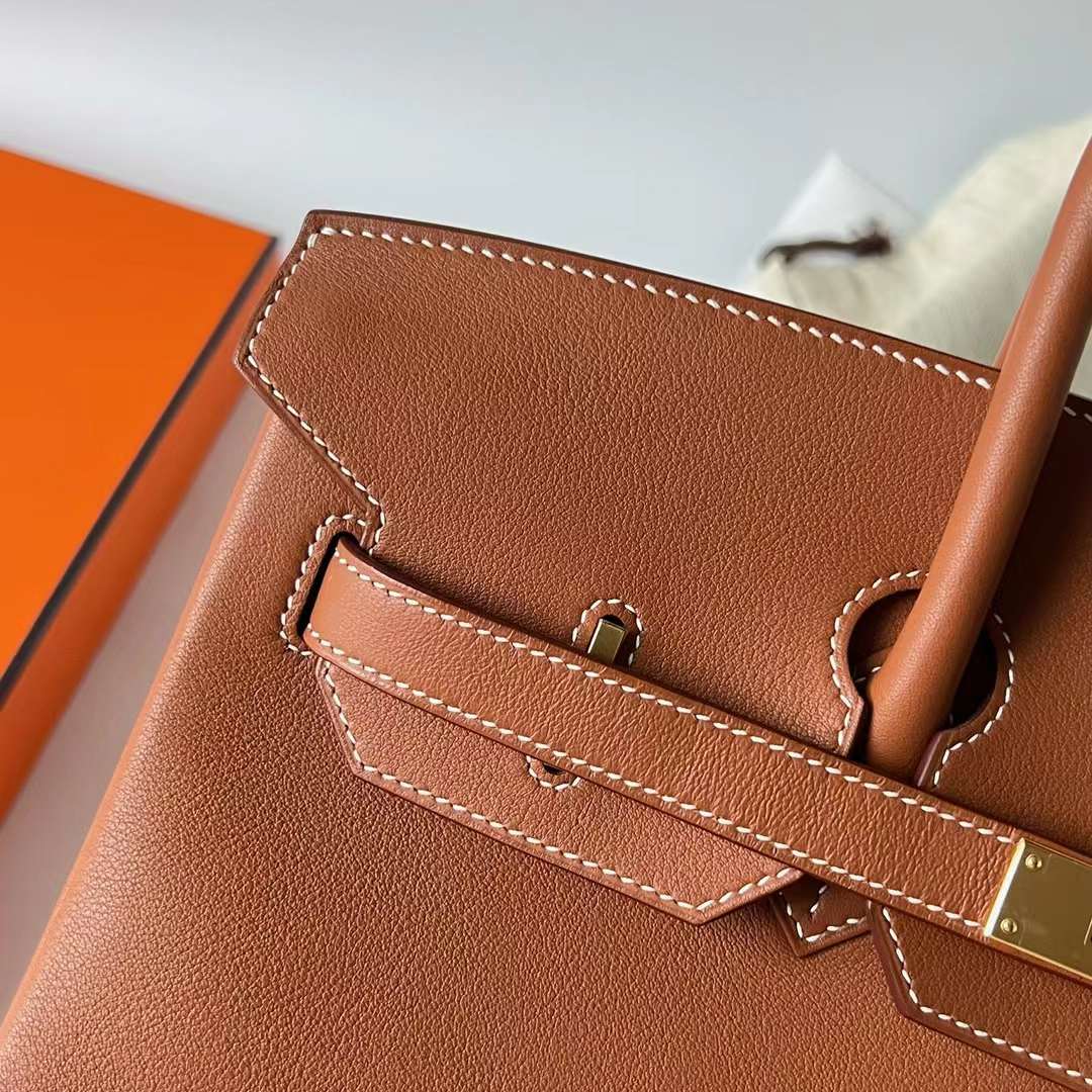 Hermès（爱马仕）Birkin 铂金包 Swift Ck37 金棕色 金扣 35cm 全手工蜡线缝制 Ghw