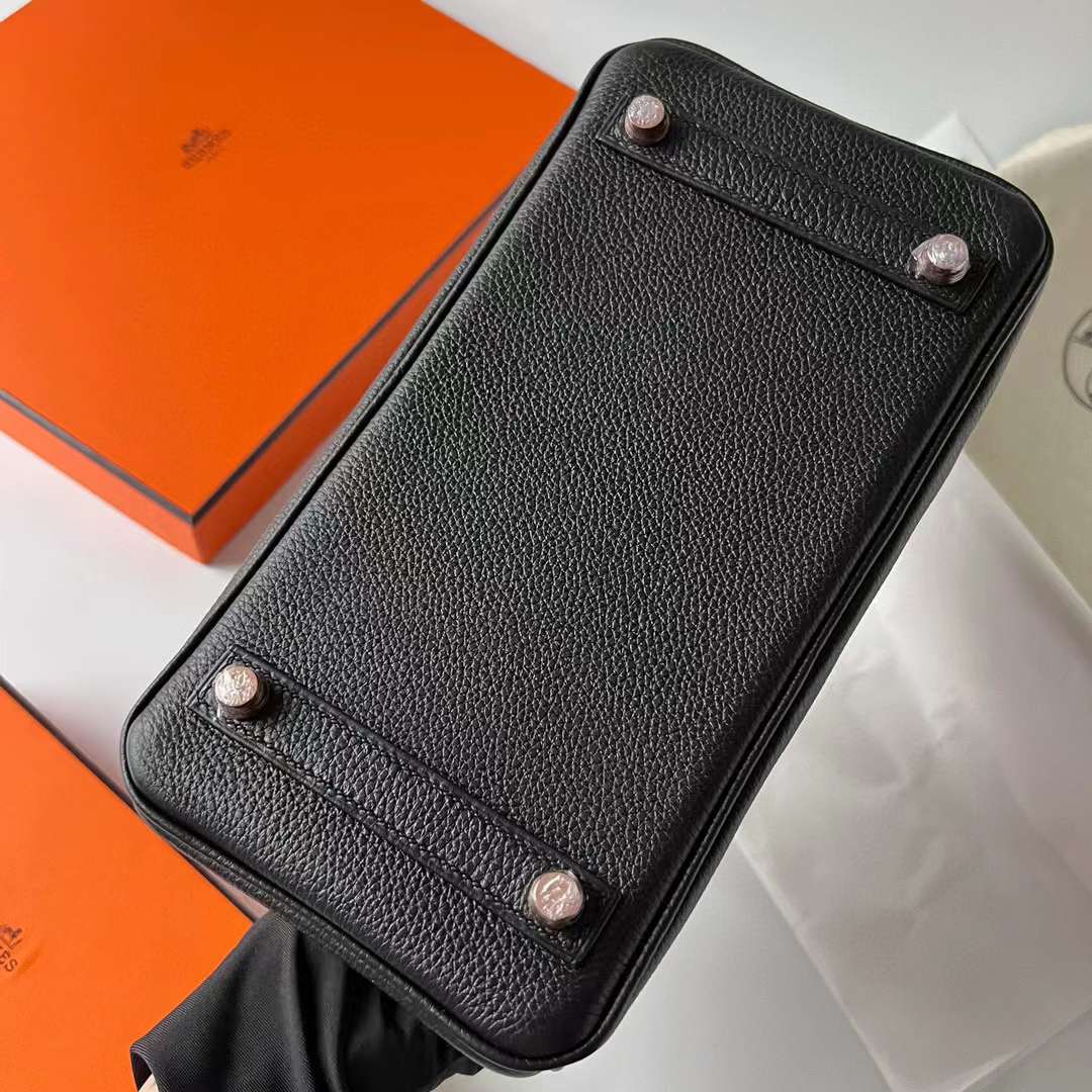 Hermès（爱马仕）Birkin 铂金包 Touch Togo 拼 雾面尼罗鳄鱼皮 Ck89 黑色 玫瑰金扣 25cm 全手工蜡线缝制 Rghw