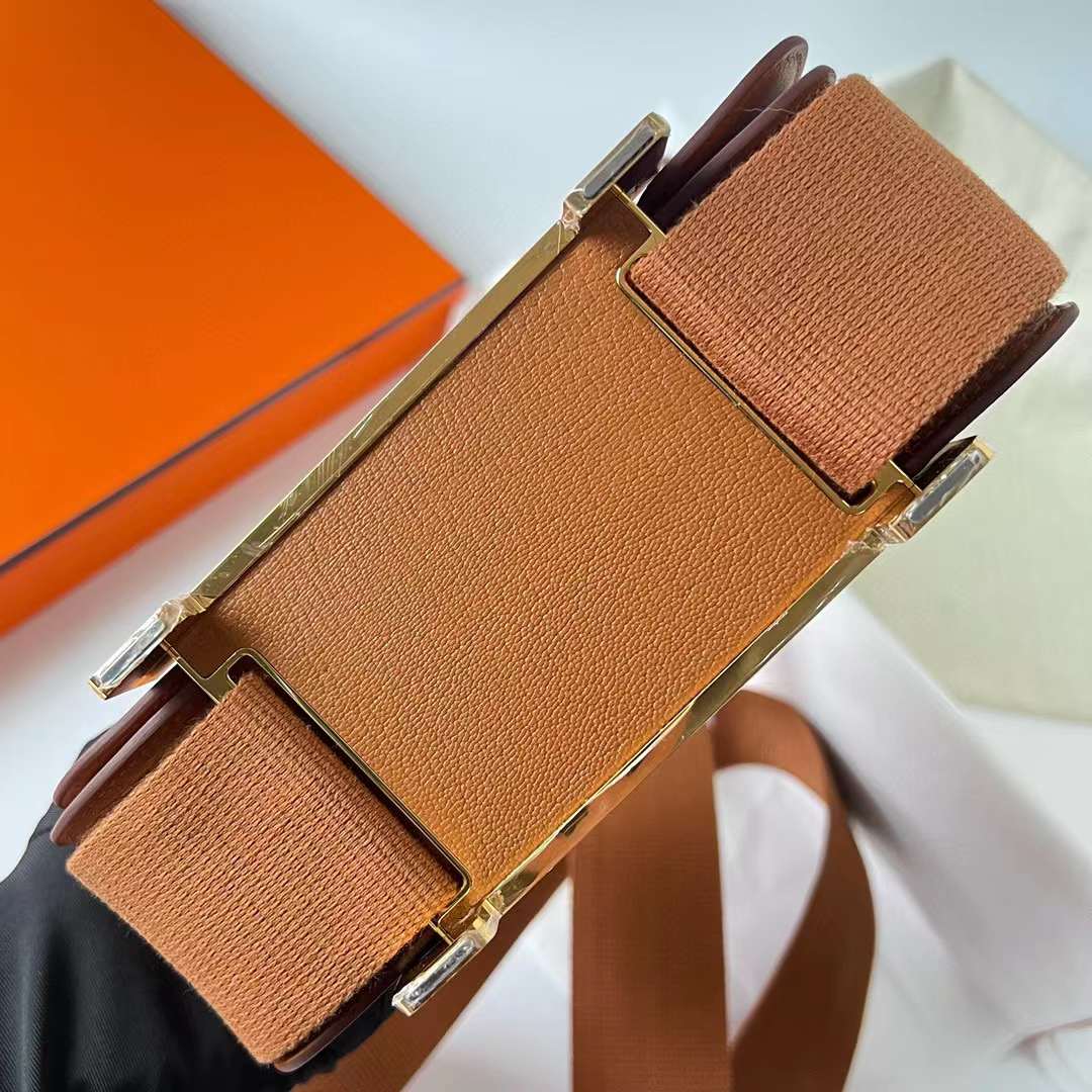 Hermès（爱马仕）Geta Chevre 进口山羊皮 Ck37 金棕色 金扣 20cm 全手工蜡线缝制 Ghw
