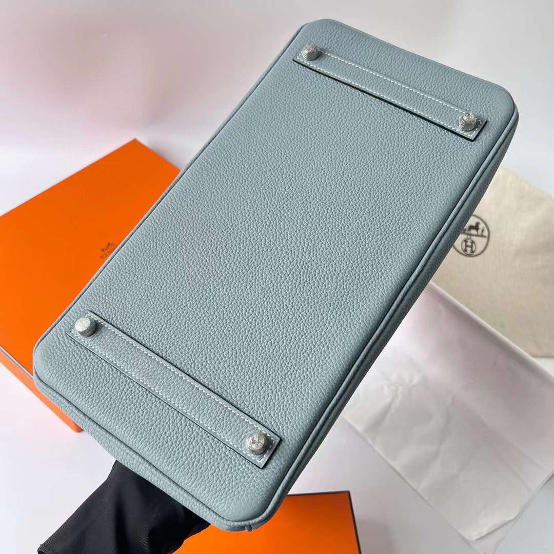 Hermès（爱马仕）Birkin 铂金包 Togo 顶级小牛皮 J7 亚麻蓝 银扣 35cm 全手工蜡线缝制 Phw