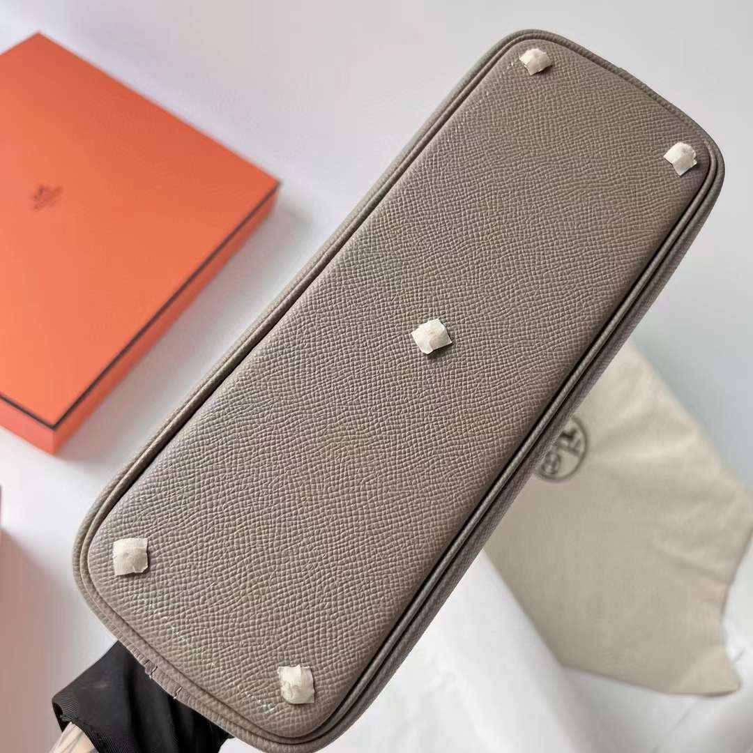 Hermès（爱马仕）Bolide 保龄球包 Epsom M8 沥青灰 金扣 27cm 全手工蜡线缝制 Ghw
