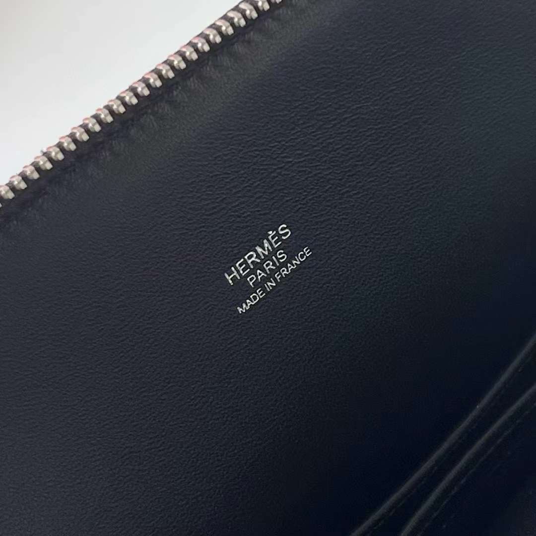 Hermès（爱马仕）Bolide 保龄球包 Evercolor Ck89 黑色 银扣 25cm 全手工蜡线缝制 Phw