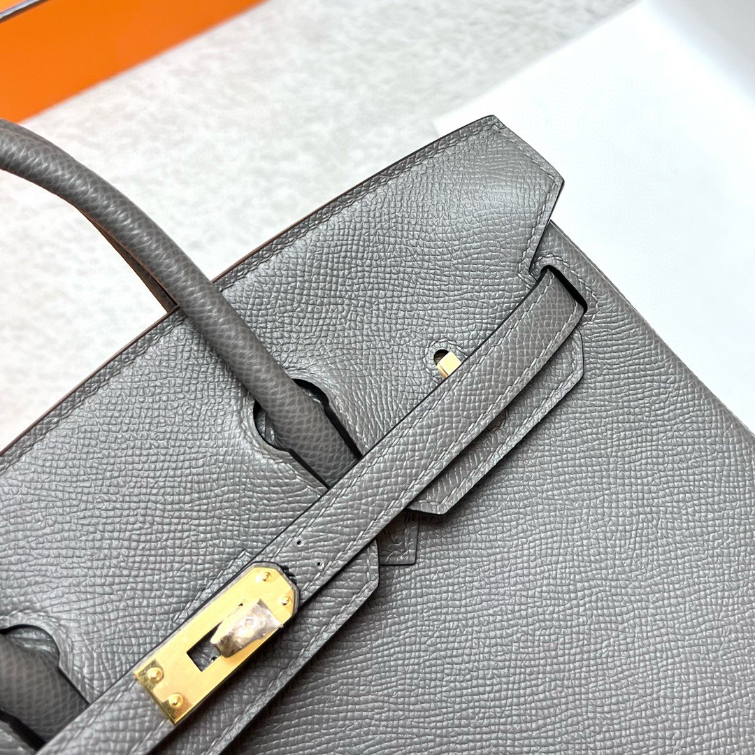 Hermès（爱马仕）Birkin 铂金包 Epsom 掌纹皮 0L 积雨云灰 grey meyer  金扣 GHW 25cm 顶级手缝