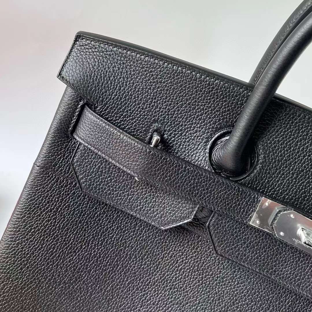 Hermès（爱马仕）Hac Togo皮 Ck89 黑色 银扣 40cm 全手工蜡线缝制 Phw