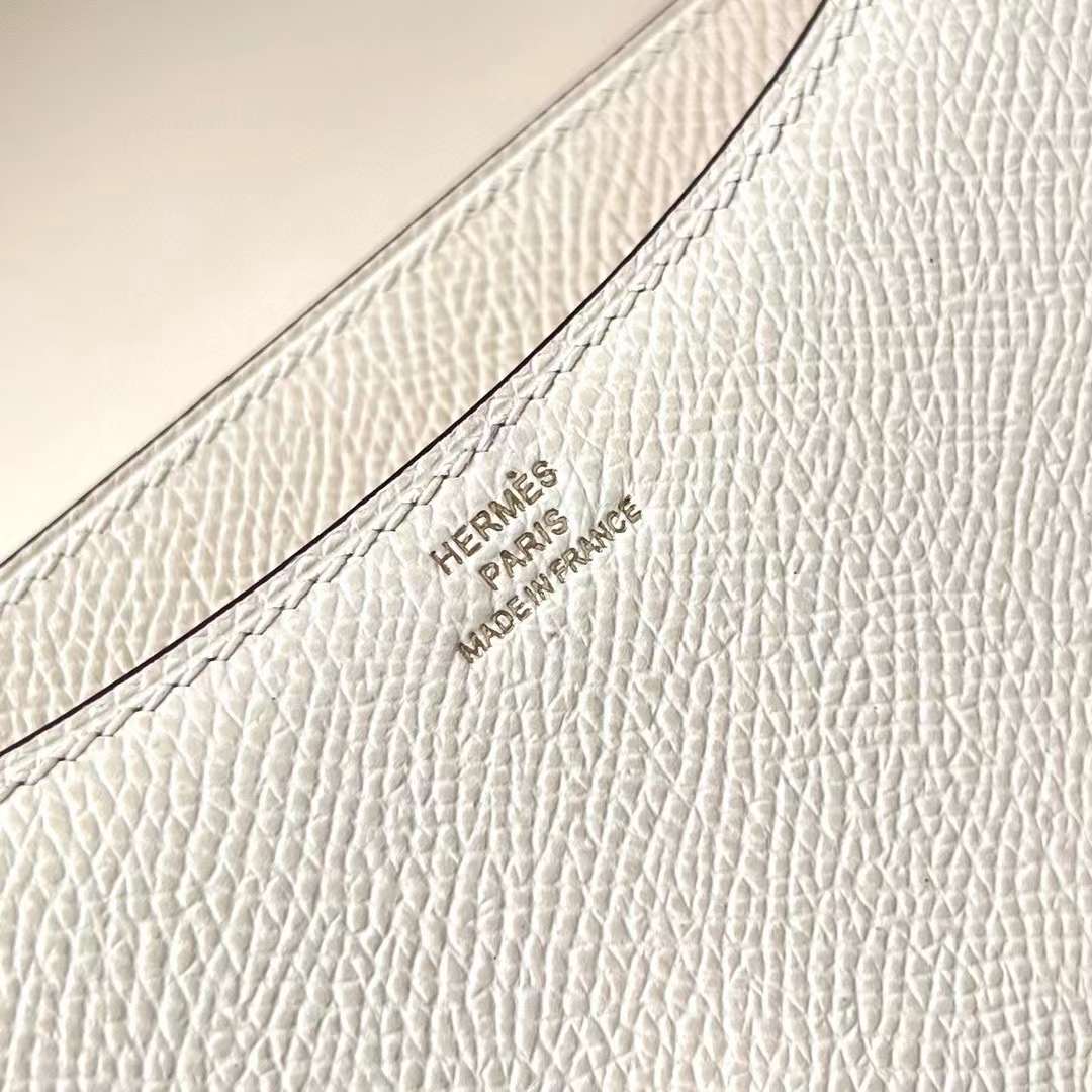 Hermès（爱马仕）Constance 康斯坦斯 1-19 Epsom I2 奶油白 玫瑰金扣 19cm 全手工蜡线缝制 Rghw