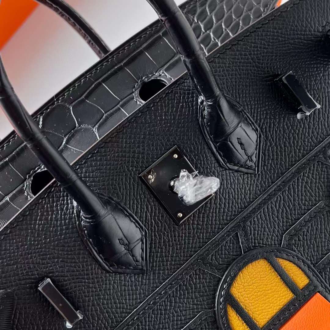Hermès（爱马仕）Birkin 小房子 So Black 黑色 全手工蜡线缝制 黑扣 20cm