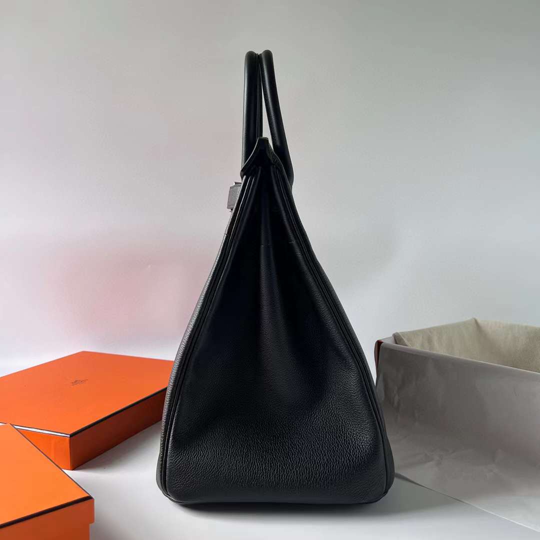 Hermès（爱马仕）Hac Togo皮 Ck89 黑色 银扣 40cm 全手工蜡线缝制 Phw