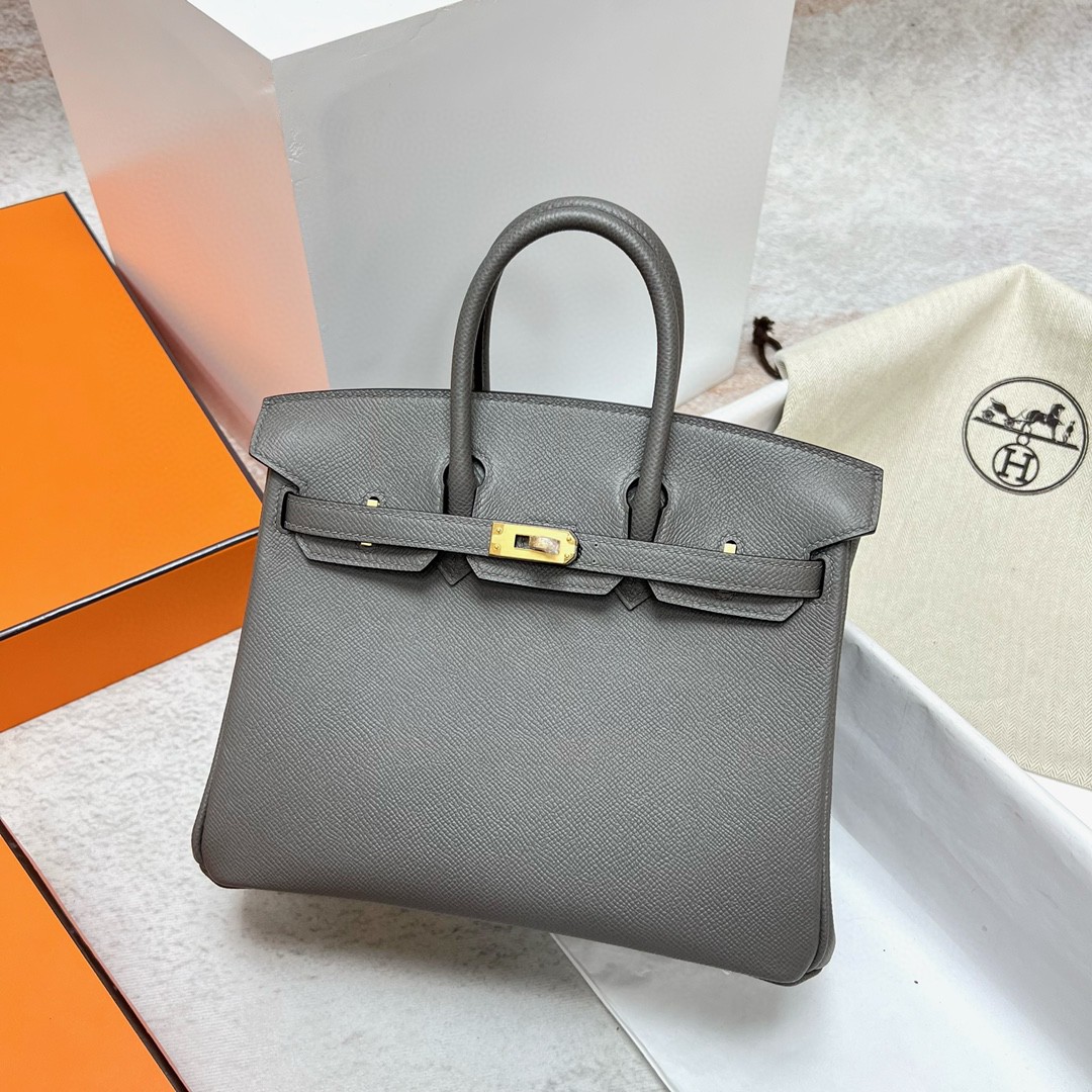 Hermès（爱马仕）Birkin 铂金包 Epsom 掌纹皮 0L 积雨云灰 grey meyer  金扣 GHW 25cm 顶级手缝