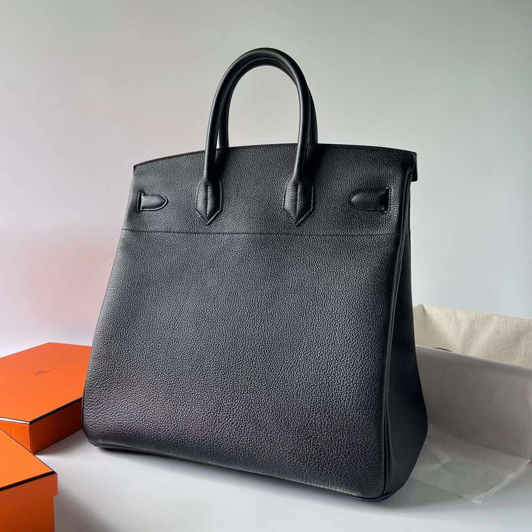 Hermès（爱马仕）Hac Togo皮 Ck89 黑色 银扣 40cm 全手工蜡线缝制 Phw