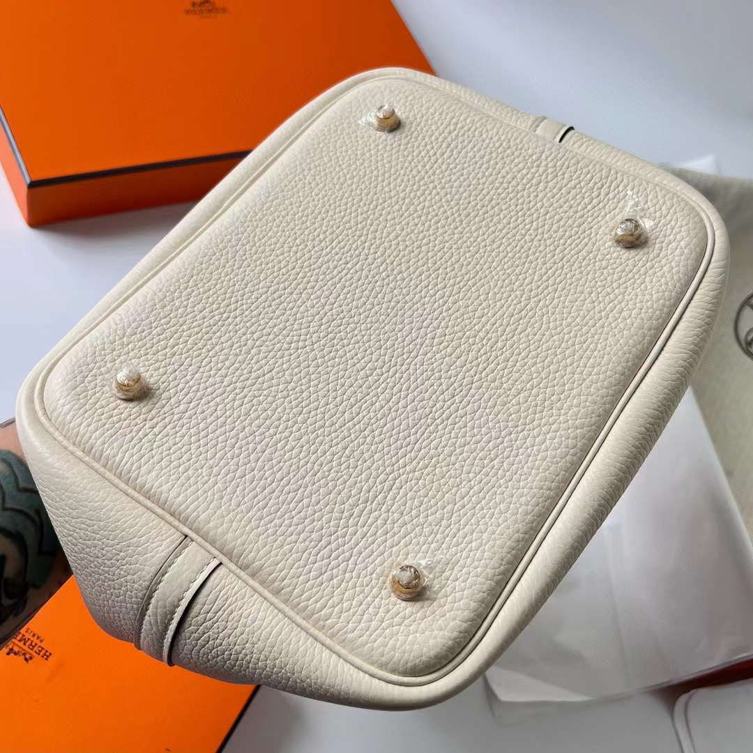 Hermès（爱马仕）Picotin 菜篮子 Clemence（御用原厂进口tc皮）I2 奶油白 金扣 22cm 全手工蜡线缝制 Ghw