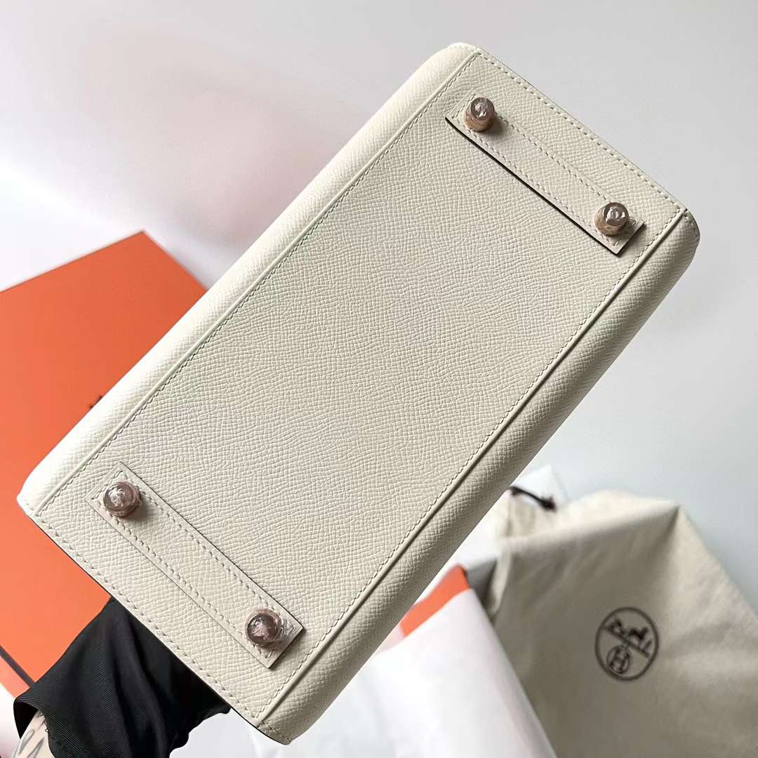 Hermès（爱马仕）Birkin 铂金包 Sellier Epsom I2 奶油白 玫瑰金扣 25cm 全手工蜡线缝制 Rghw