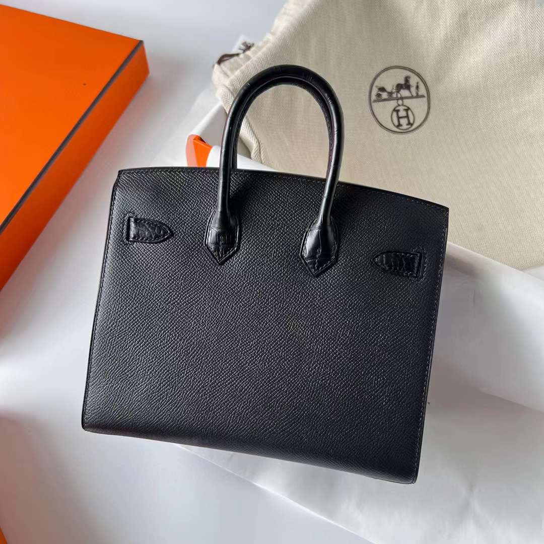 Hermès（爱马仕）Birkin 小房子 So Black 黑色 全手工蜡线缝制 黑扣 20cm