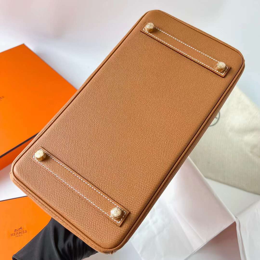 Hermès（爱马仕）Birkin 铂金包 Epsom Ck37 金棕色 金扣 30cm 全手工蜡线缝制 Ghw