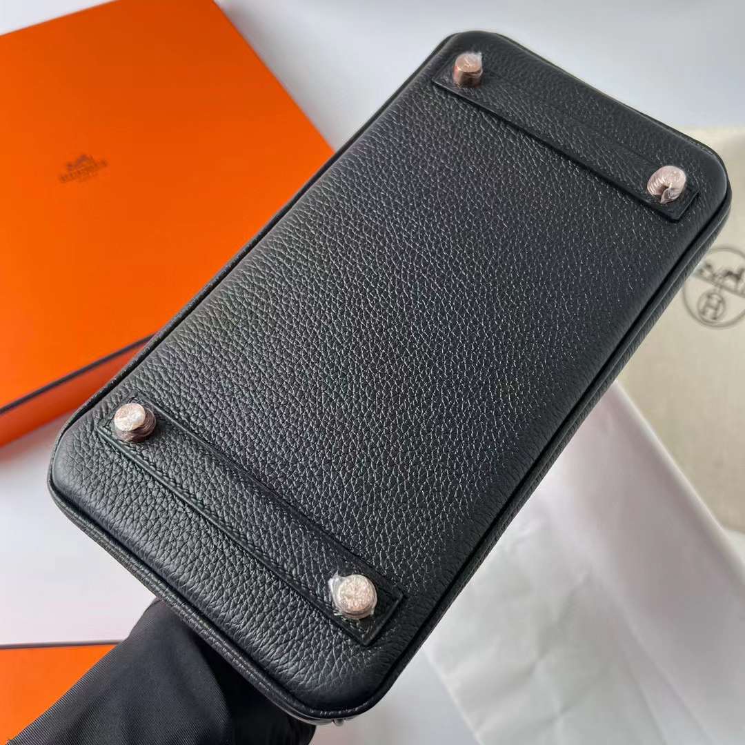 Hermès（爱马仕）Birkin 铂金包 Togo 顶级小牛皮 Ck89 黑色 玫瑰金扣 25cm 全手工蜡线缝制 Rghw