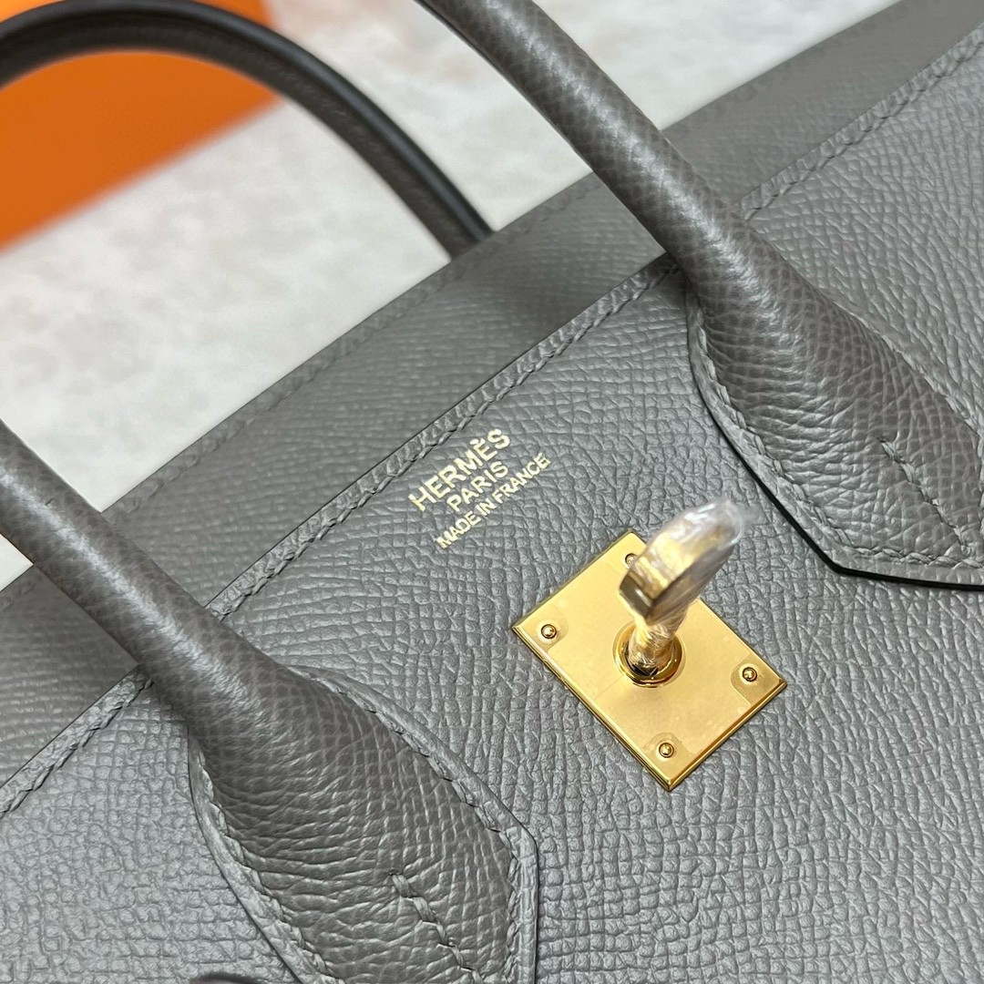 Hermès（爱马仕）Birkin 铂金包 Epsom 掌纹皮 0L 积雨云灰 grey meyer  金扣 GHW 25cm 顶级手缝