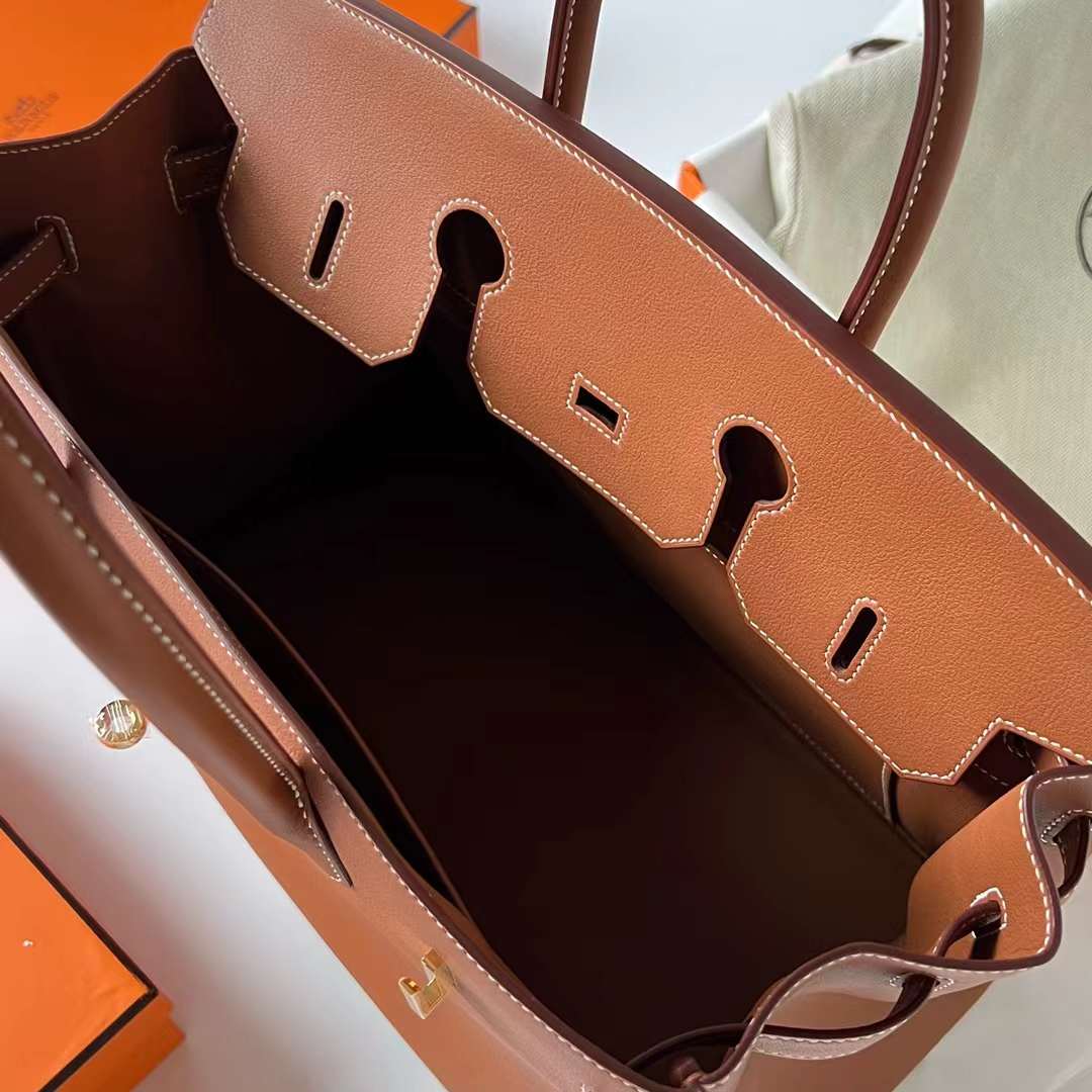 Hermès（爱马仕）Birkin 铂金包 Swift Ck37 金棕色 金扣 35cm 全手工蜡线缝制 Ghw