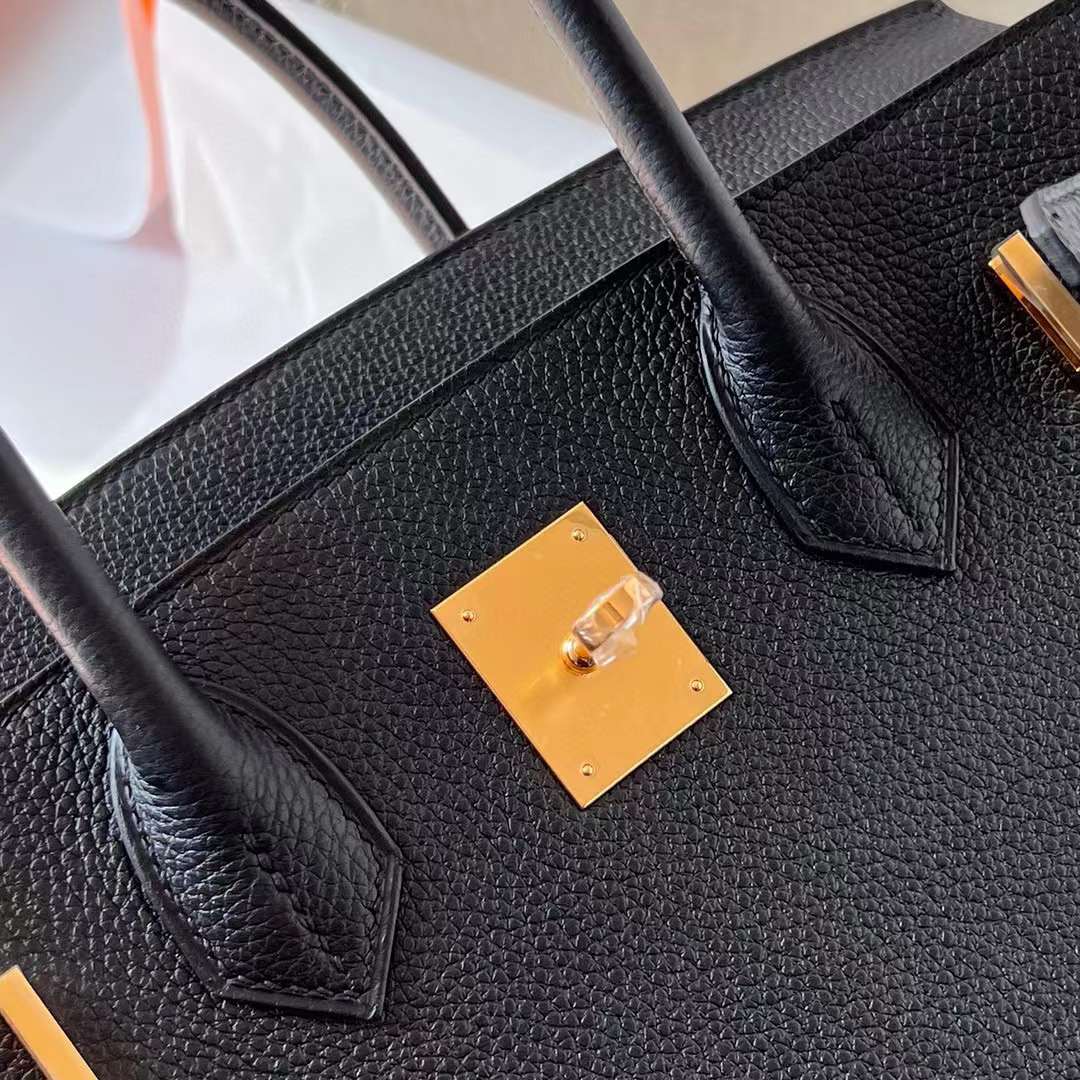 Hermès（爱马仕）Birkin 铂金包 Togo皮 Ck89 黑色 金扣 30cm 全手工蜡线缝制 Ghw