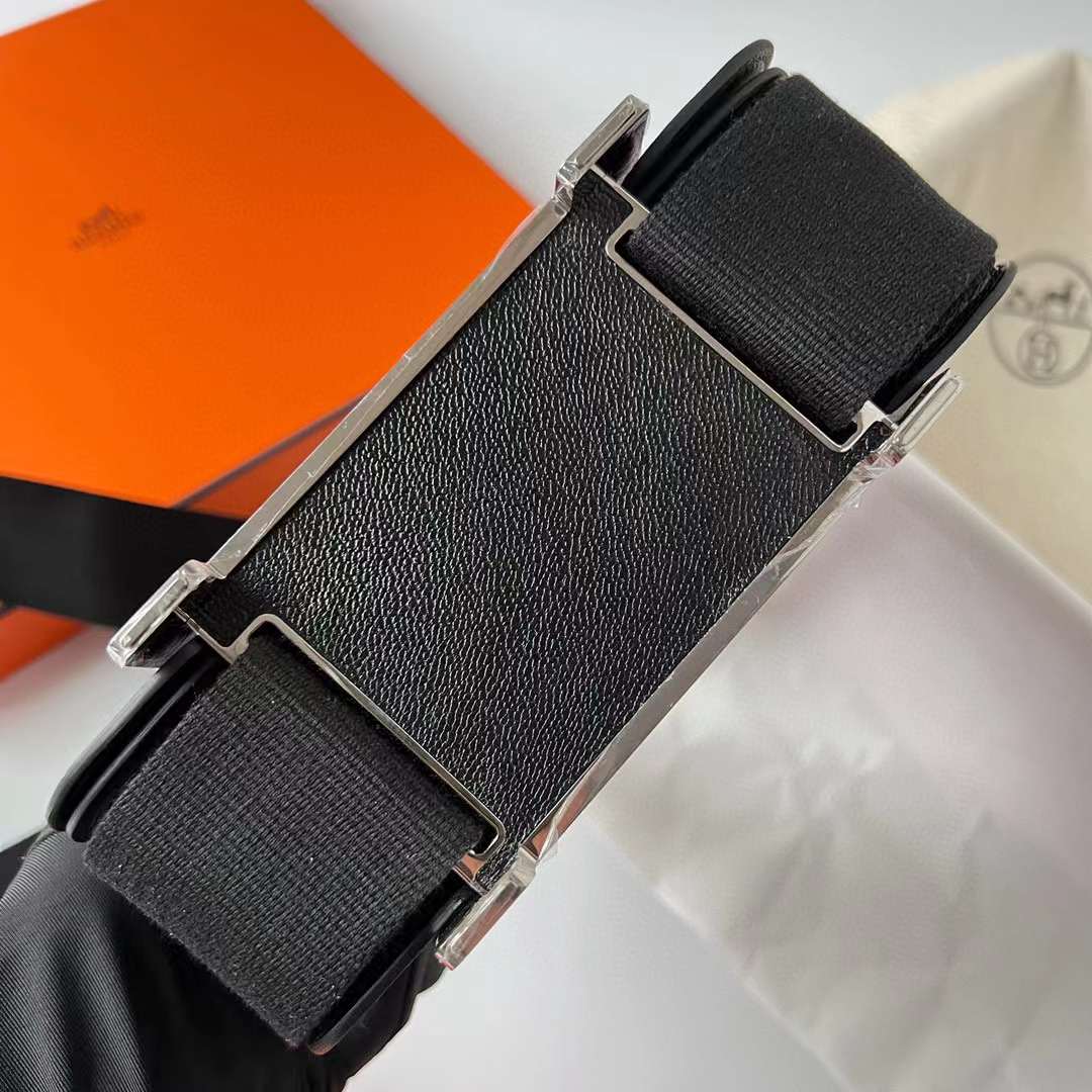 Hermès（爱马仕）Geta Chevre 进口山羊皮 Ck89 黑色 银扣 20cm 全手工蜡线缝制 Phw