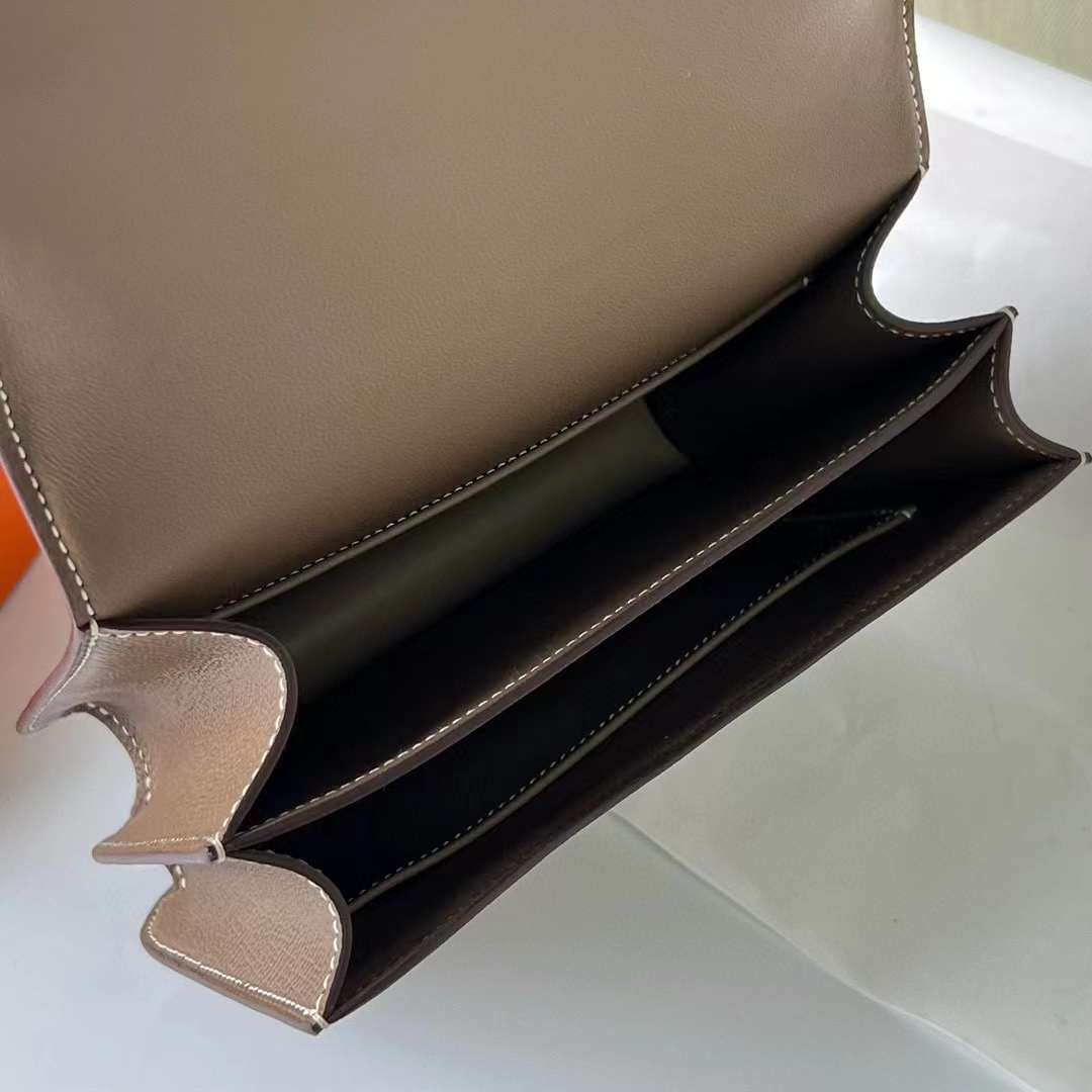 Hermès（爱马仕）Constance 空姐包 Epsom Ck18 大象灰 玫瑰金扣 19cm 全手工蜡线缝制 Rghw