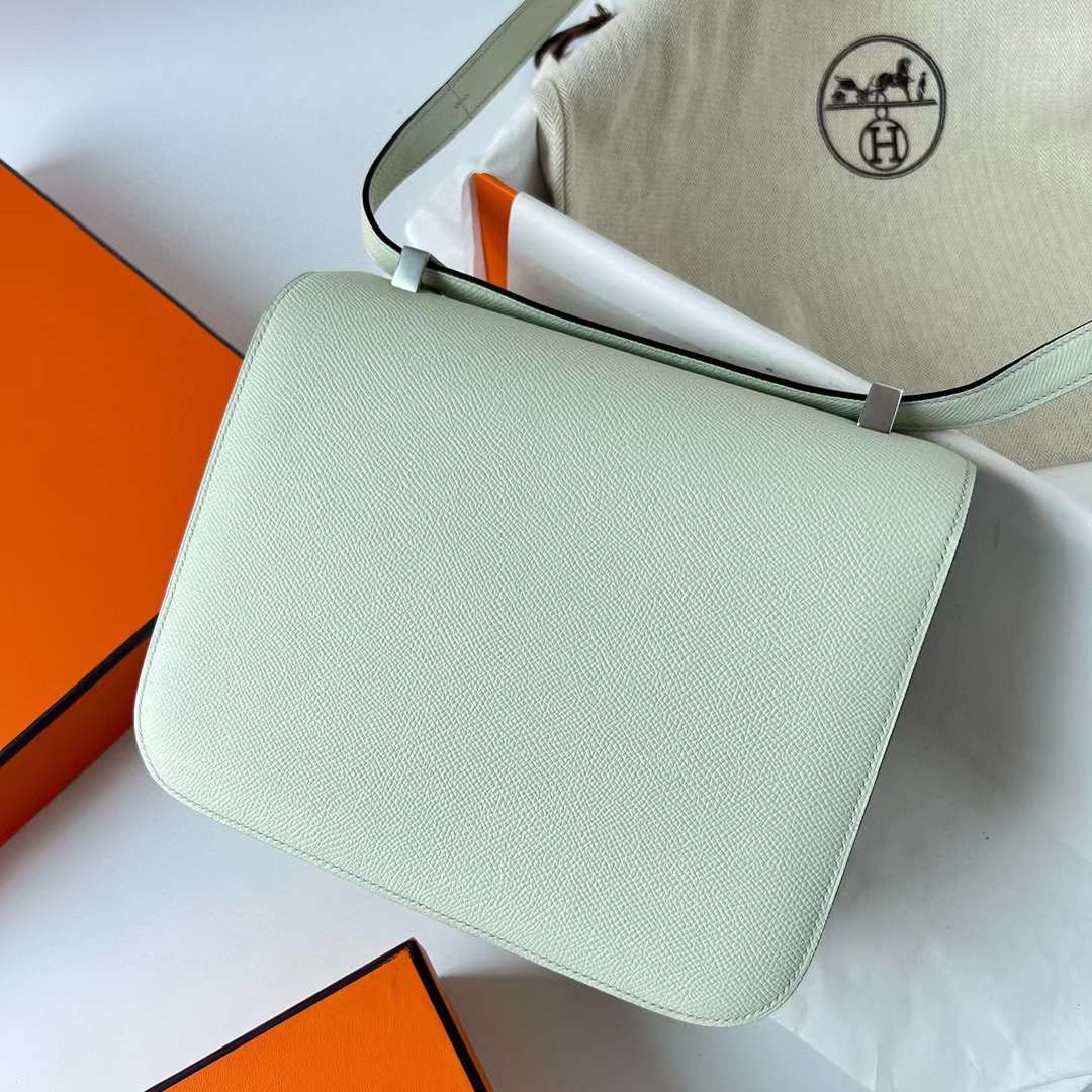 Hermès（爱马仕）Constance 康斯坦斯 Epsom 0S 气泡绿 银扣 24cm 全手工蜡线缝制 Phw