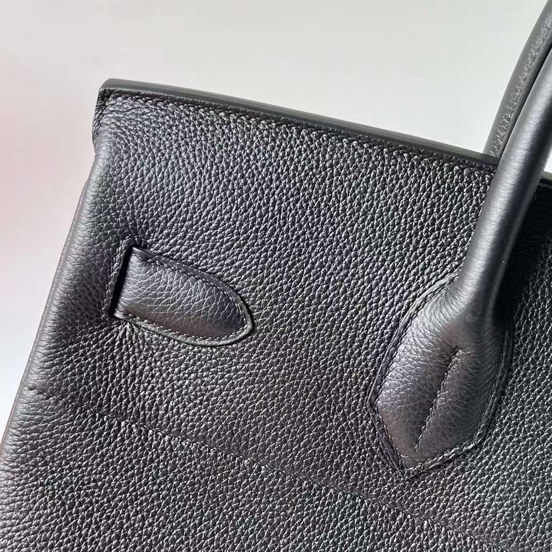 Hermès（爱马仕）Hac Togo皮 Ck89 黑色 银扣 40cm 全手工蜡线缝制 Phw